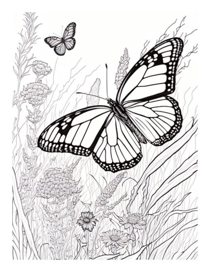 Free Butterfly Garden Coloring Page 35
