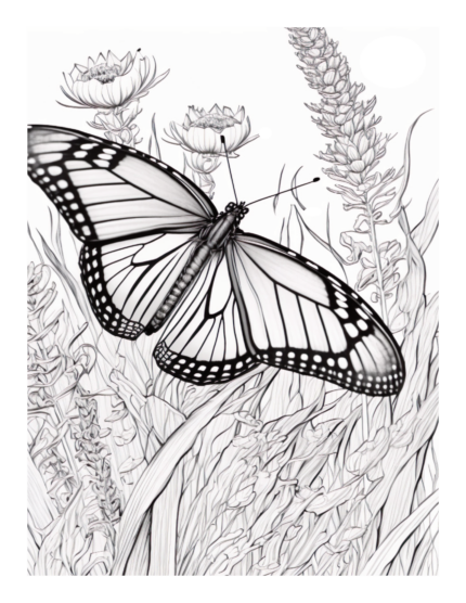 Free Butterfly Garden Coloring Page 45