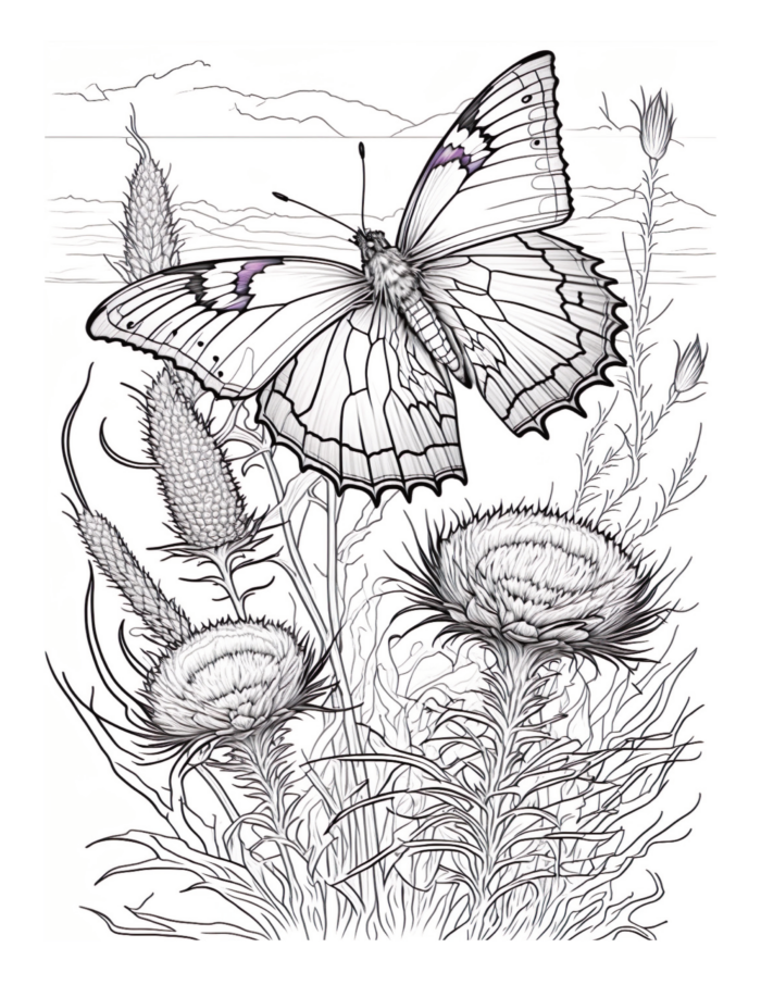 Free Butterfly Garden Coloring Page 51