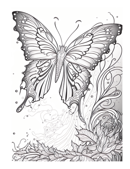 Free Butterfly Garden Coloring Page 53