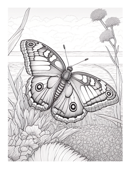 Free Butterfly Garden Coloring Page 59