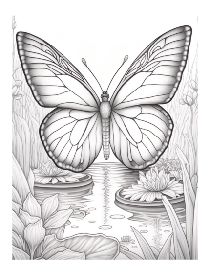 Free Butterfly Garden Coloring Page 65