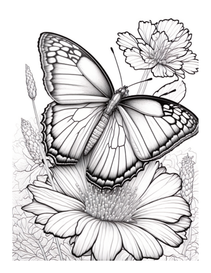 Free Butterfly Garden Coloring Page 79