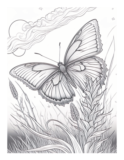 Free Butterfly Garden Coloring Page 85