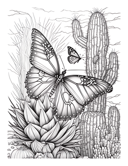 Free Butterfly Garden Coloring Page 87
