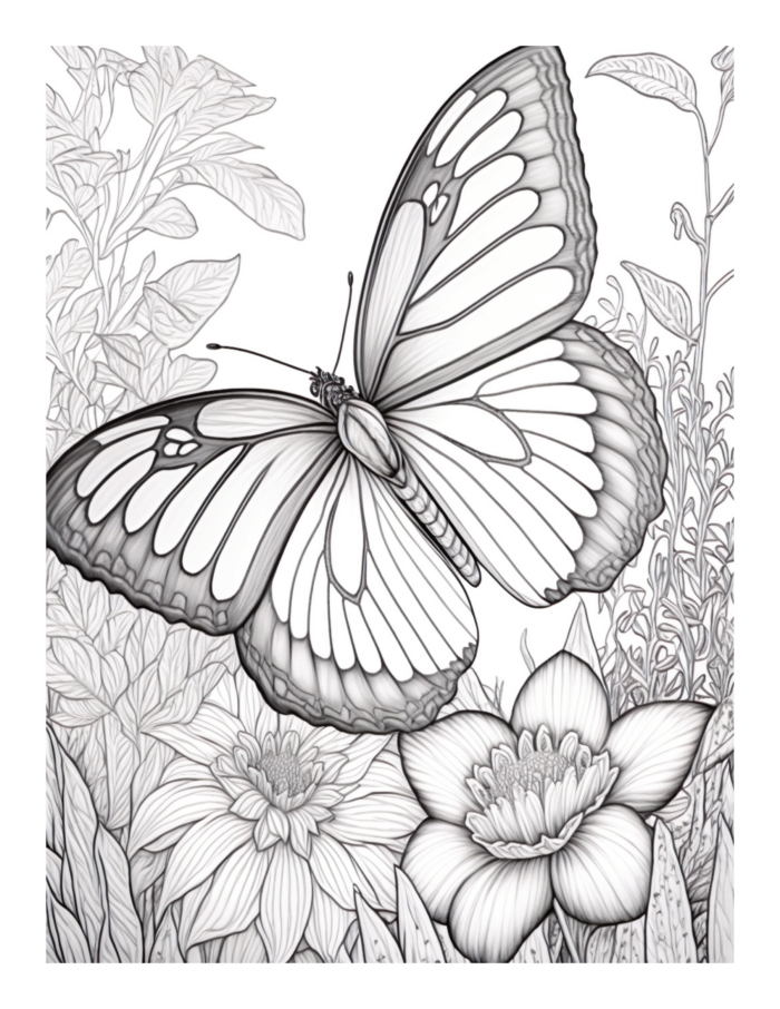 Free Butterfly Garden Coloring Page 89