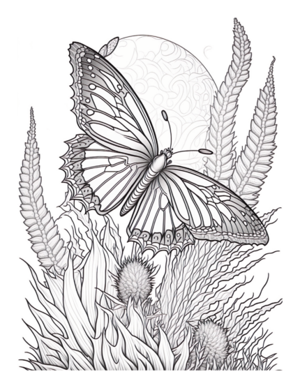 Free Butterfly Garden Coloring Page 93
