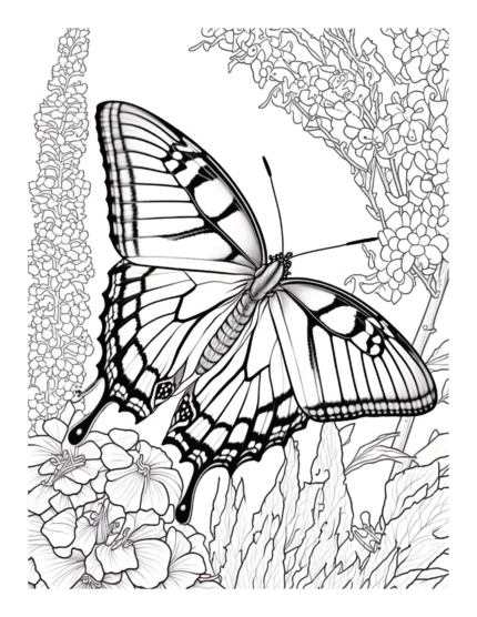 Free Butterfly Garden Coloring Page 95