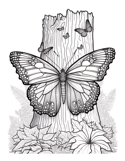 Free Butterfly Garden Coloring Page 97