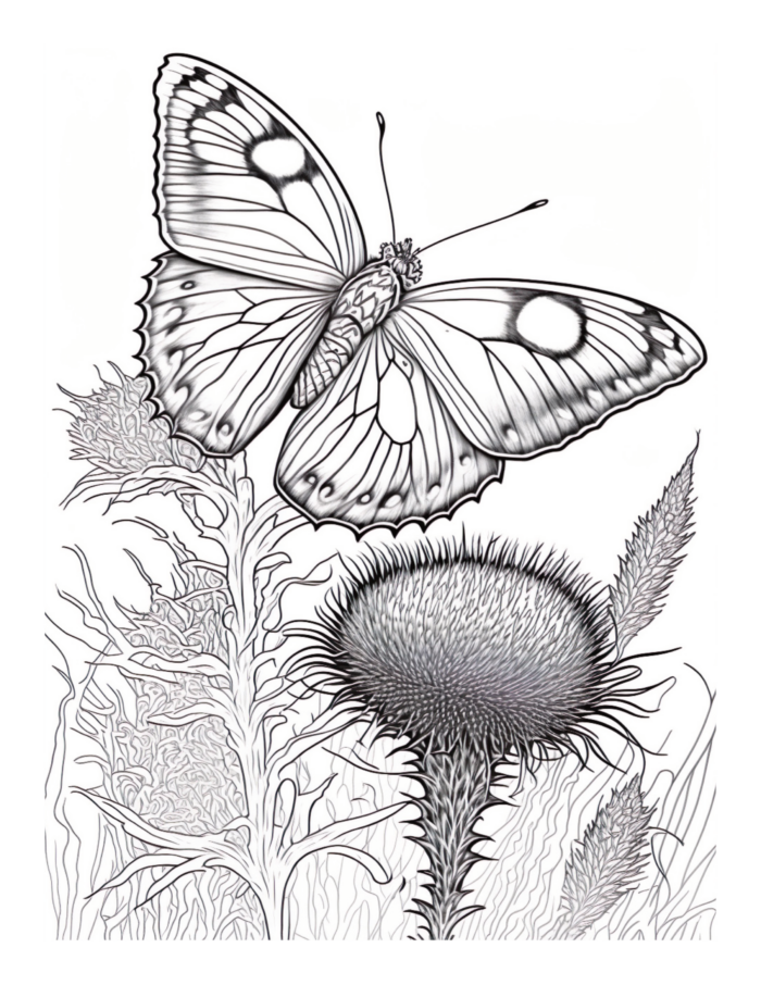 Free Butterfly Garden Coloring Page 99