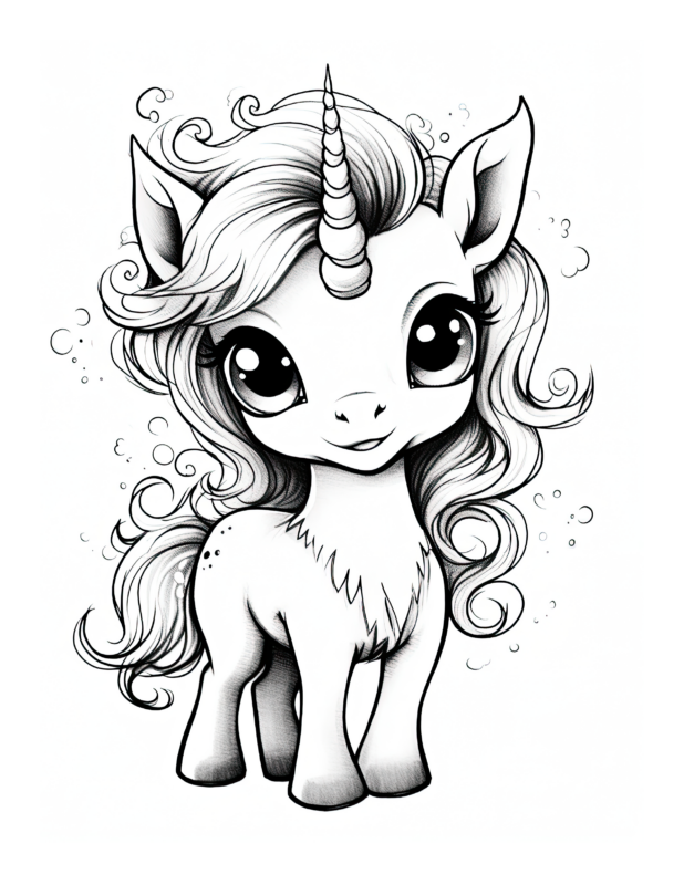 Magical Unicorn Coloring Page