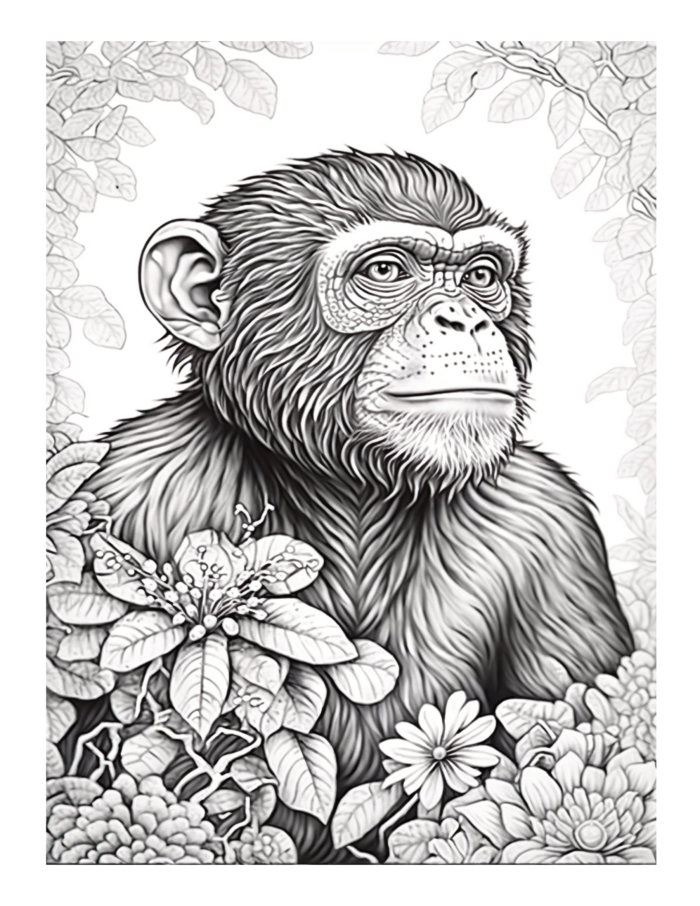 Free Chimp Coloring Page 11