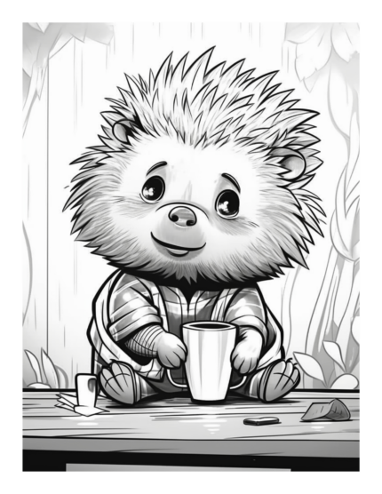 Free Coffee and Critters Coloring Page 12