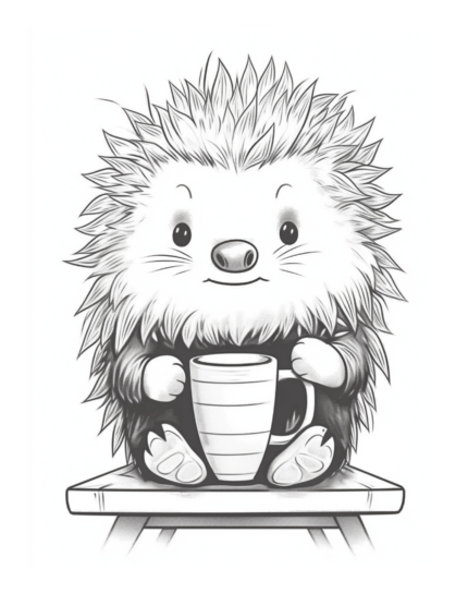Free Coffee and Critters Coloring Page 14