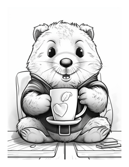Free Coffee and Critters Coloring Page 15