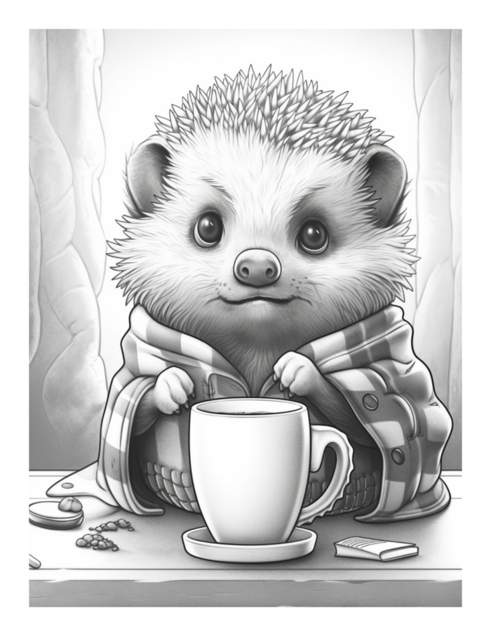 Free Coffee and Critters Coloring Page 16