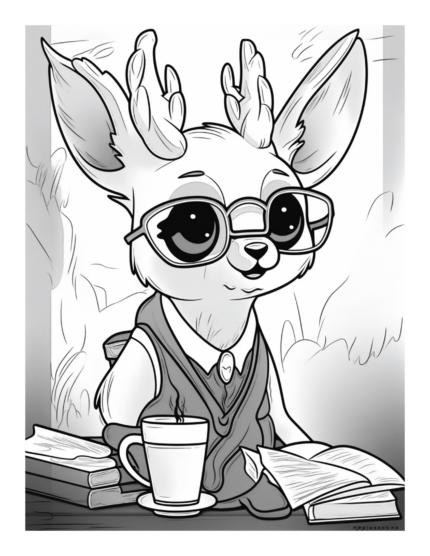 Free Coffee and Critters Coloring Page 17