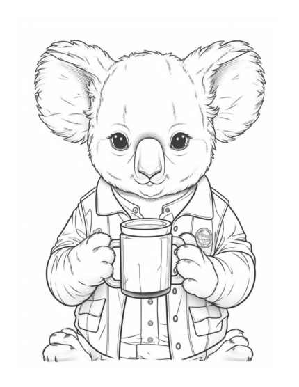 Free Coffee and Critters Coloring Page 25