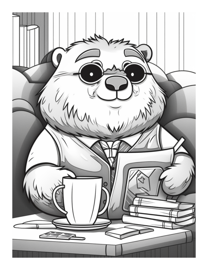 Free Coffee and Critters Coloring Page 26