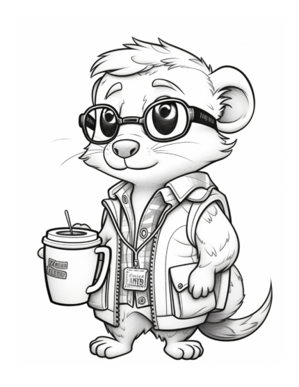 Free Coffee and Critters Coloring Page 43