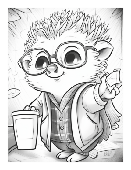 Free Coffee and Critters Coloring Page 48