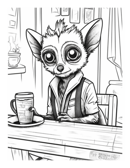 Free Coffee and Critters Coloring Page 49
