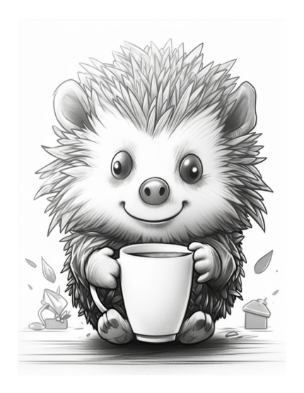 Free Coffee and Critters Coloring Page 8