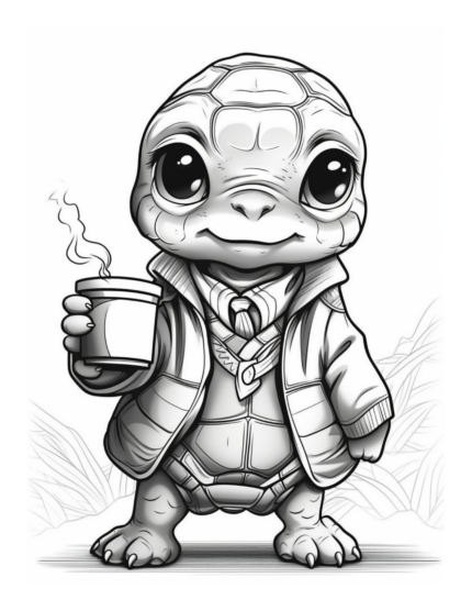 Free Coffee and Critters Coloring Page 9
