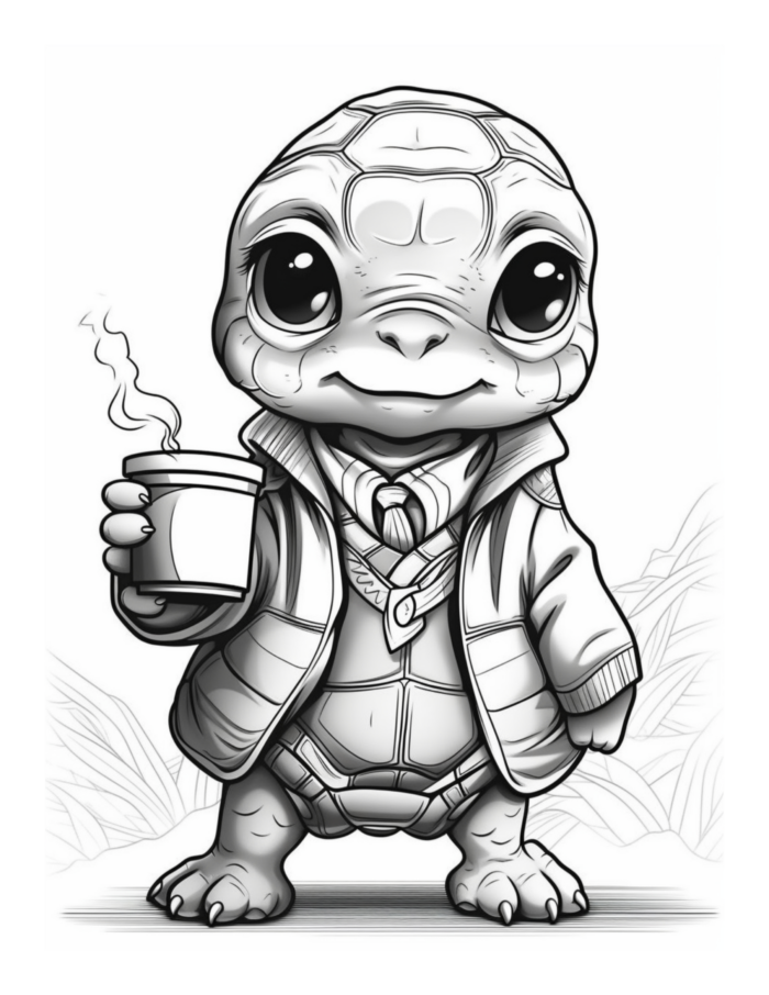 Free Coffee and Critters Coloring Page 9