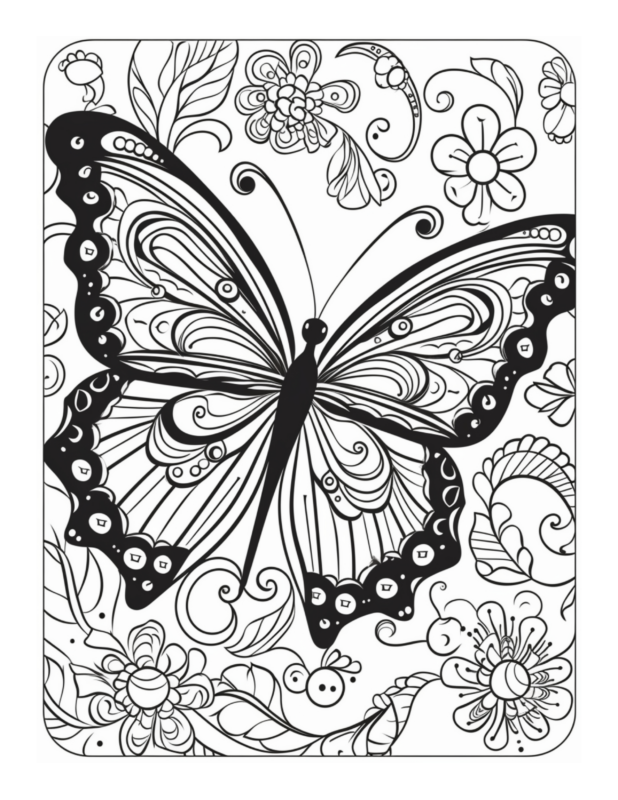 Free Printable Graceful Flutter - Butterfly Coloring Page For Kids And ...