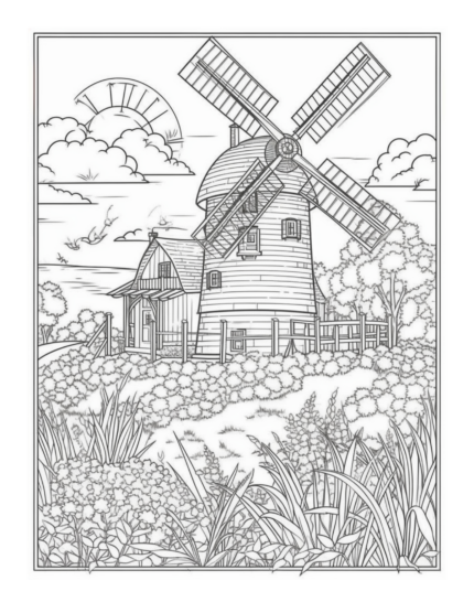 Free Country Garden Coloring Page 15