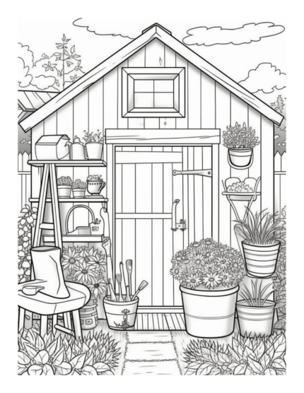 Free Country Garden Coloring Page 17