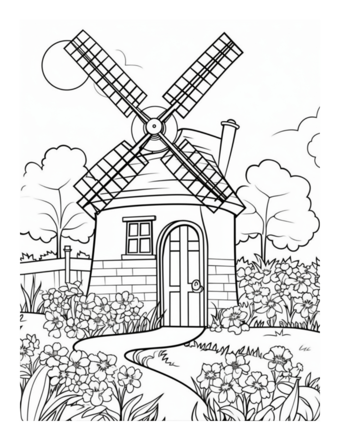 Free Country Garden Coloring Page 21