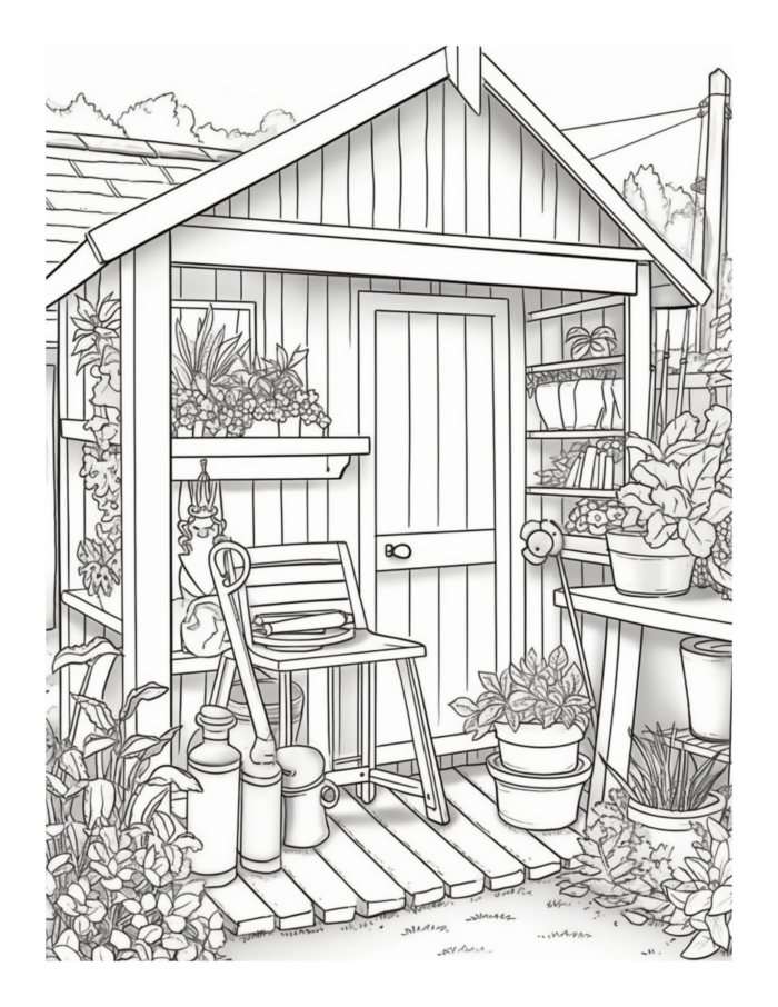Free Country Garden Coloring Page 35