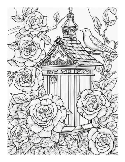 Free Country Garden Coloring Page 5