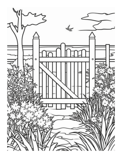 Free Country Garden Coloring Page 67