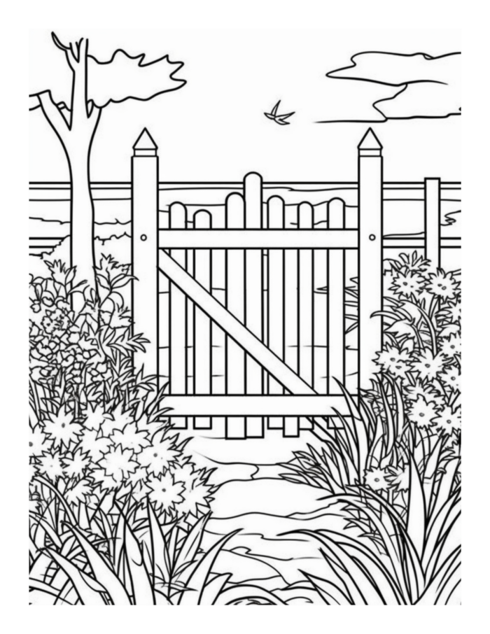 Free Country Garden Coloring Page 67