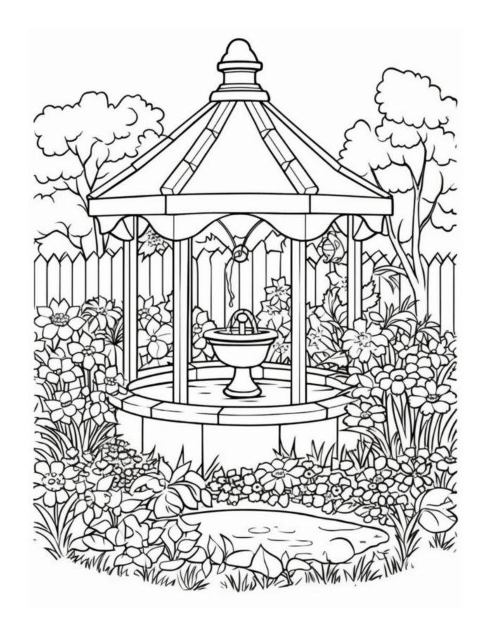 Free Country Garden Coloring Page 71
