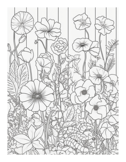 Free Country Garden Coloring Page 73