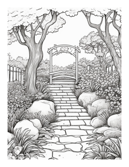 Free Country Garden Coloring Page: Embrace the Beauty of Nature