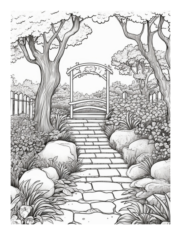 Free Country Garden Coloring Page: Embrace the Beauty of Nature