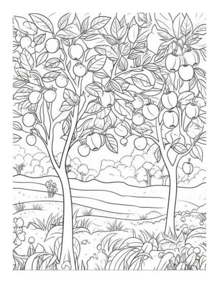Free Country Garden Coloring Page 9