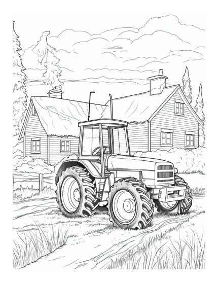 Free Farm Tractor Coloring Page