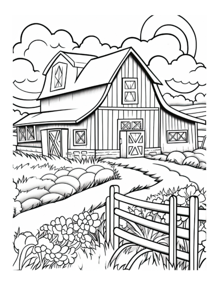 Free Country Life Coloring Page 3