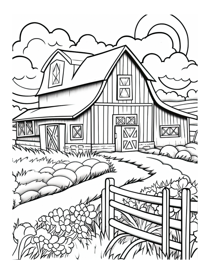 Free Country Life Coloring Page 3