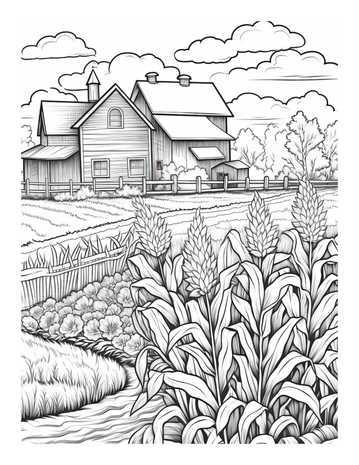 Free Country Life Coloring Page 43