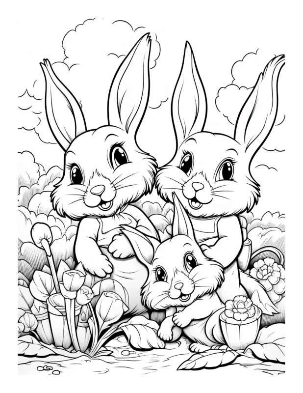 Free Printable Carrot Nibbling - Rabbit Coloring Page For Kids And Adults