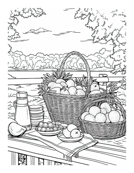 Free Country Picnic Coloring Page