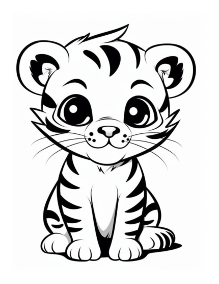 Free Cute Tiger Coloring Page