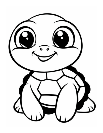 Free Cute Baby Turtle Coloring Page